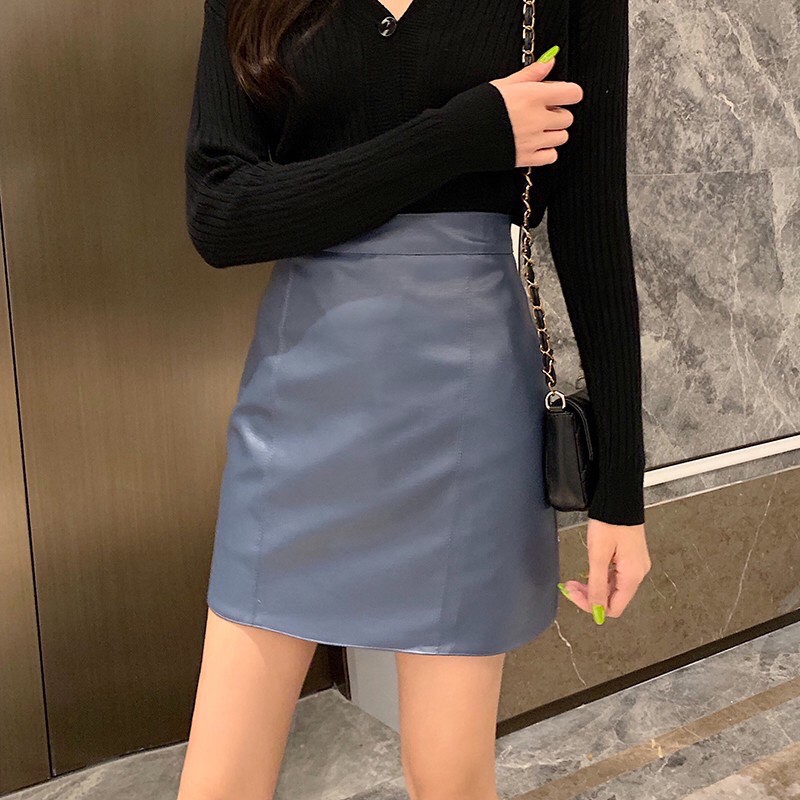 Chân váy da dáng chữ A thiết kế đơn giản hợp thời trang | BigBuy360 - bigbuy360.vn