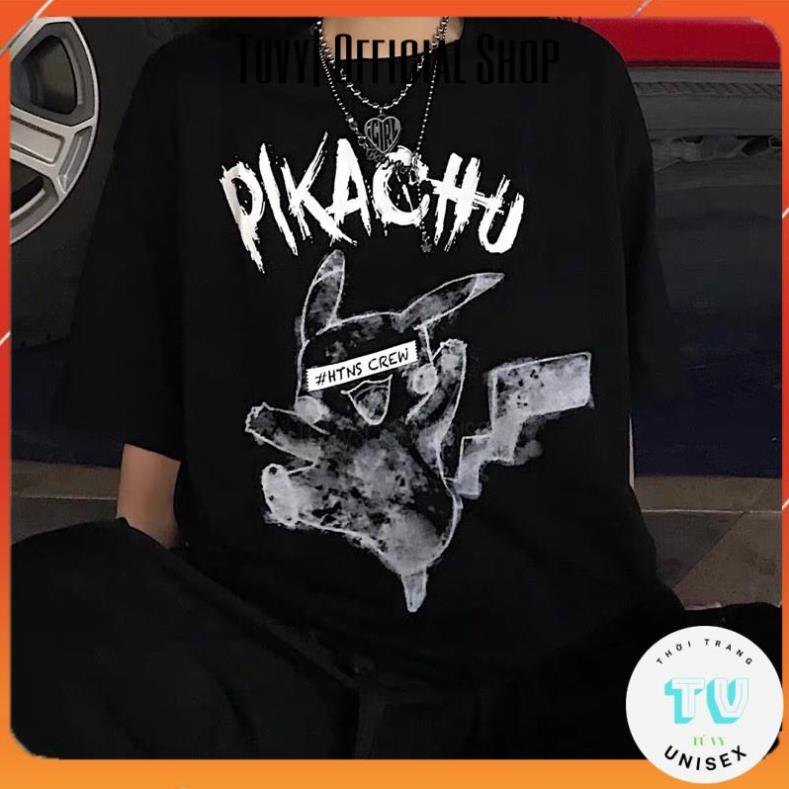 Áo phông nữ TUVYSHOP Áo Thun PIKACHU from Rộng Tay lỡ Unisex cotton hút mồ hôi nhiều màu