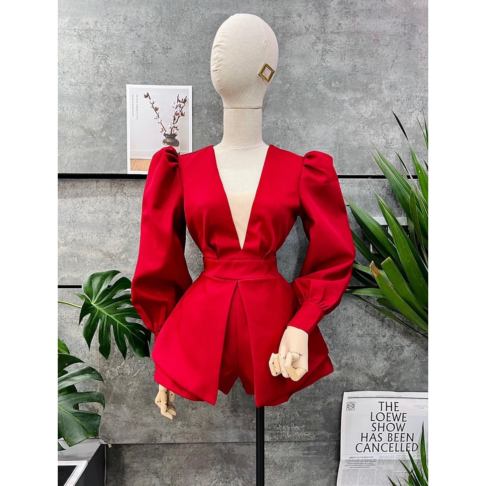 Jumsuits nữ tay phòng dán ngắn cổ V phối lưới  bigsize Kim Ngân từ 50 kg đến 100 kg M/L/XL/XXL