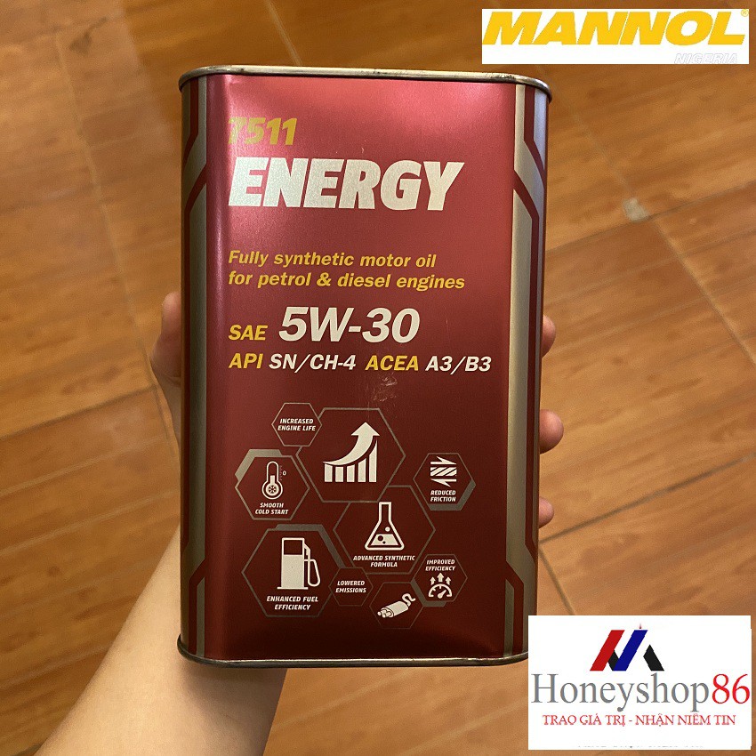 Nhớt Xe Máy MANNOL Energy 5W-30 SN/CH-4 - 7511 1L/ 4L Hàng Đức Cao Cấp HONEYSHOP86