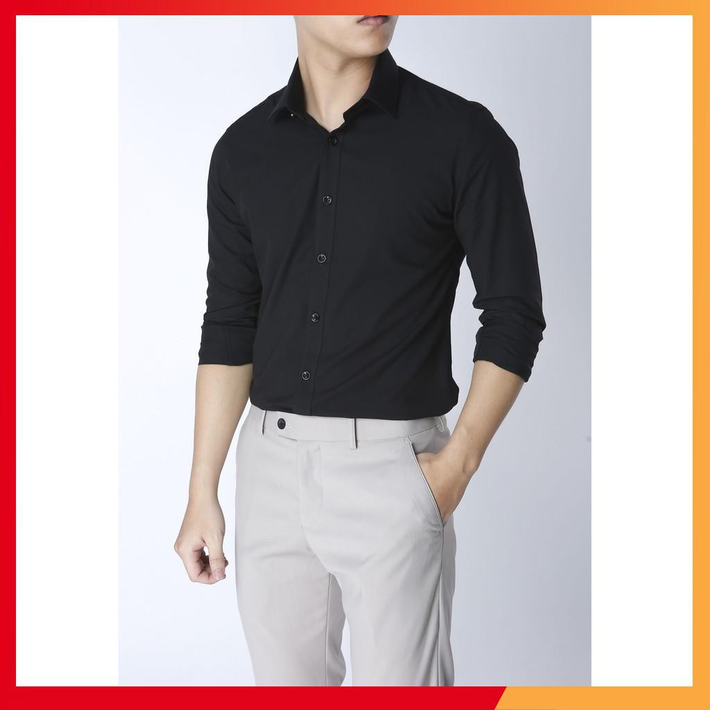 Combo 1 áo sơ mi nam đen + 1 quần âu nam xanh than + 1 đôi tất Nhật