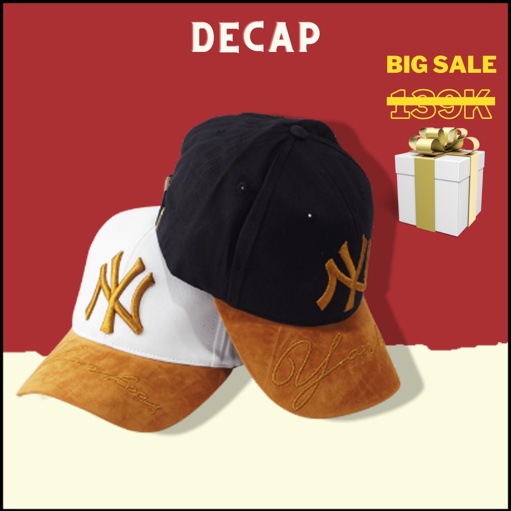 Nón mũ kết lưỡi trai thời trang phom đẹp nam nữ unisex ulzzang snapback kiểu NY vải nhung |DECAP SHOP