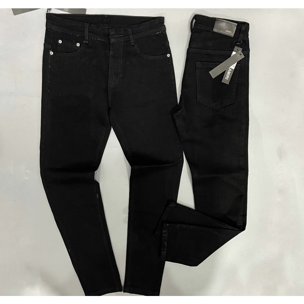 Quần Bò Dài Nam - Quần Bò Trơn Không Hình Màu Đen Đơn Giản - Vải Jean Cotton Cao Cấp Co Dãn Nhẹ - Size 28/34 - Jean Nam.