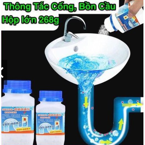 Bột Thông Tắc Cống, Đường Ống, Bồn Cầu, Bồn Rửa Mặt..Xử Lý Triệt Để Cặn Bã, Chất Thải Hữu Cơ