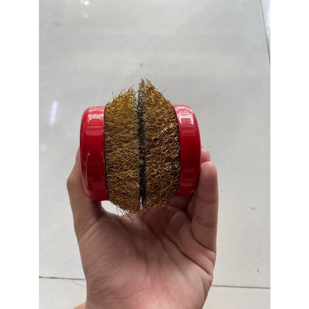 Chén cước sợi thép vàng (1 hộp 2 cái) loại tốt, chổi đánh rỉ sét, bùi nhùi sắt