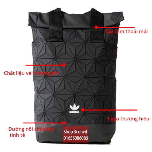 Balo thời trang 3D Roll Top Black