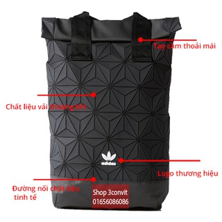 Balo thời trang 3D Roll Top Black