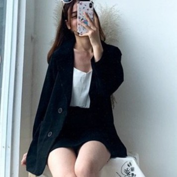 Set áo blazer kiểu vest kẻ dài tay, tay ngắn (áo blazer + quần shorts), set áo blazer ngắn tay dài kẻ phối chân váy
