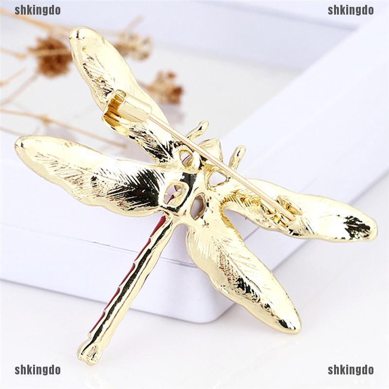 Trâm cài áo hình chú chuồn chuồn đính đá thanh lịch cho nữ