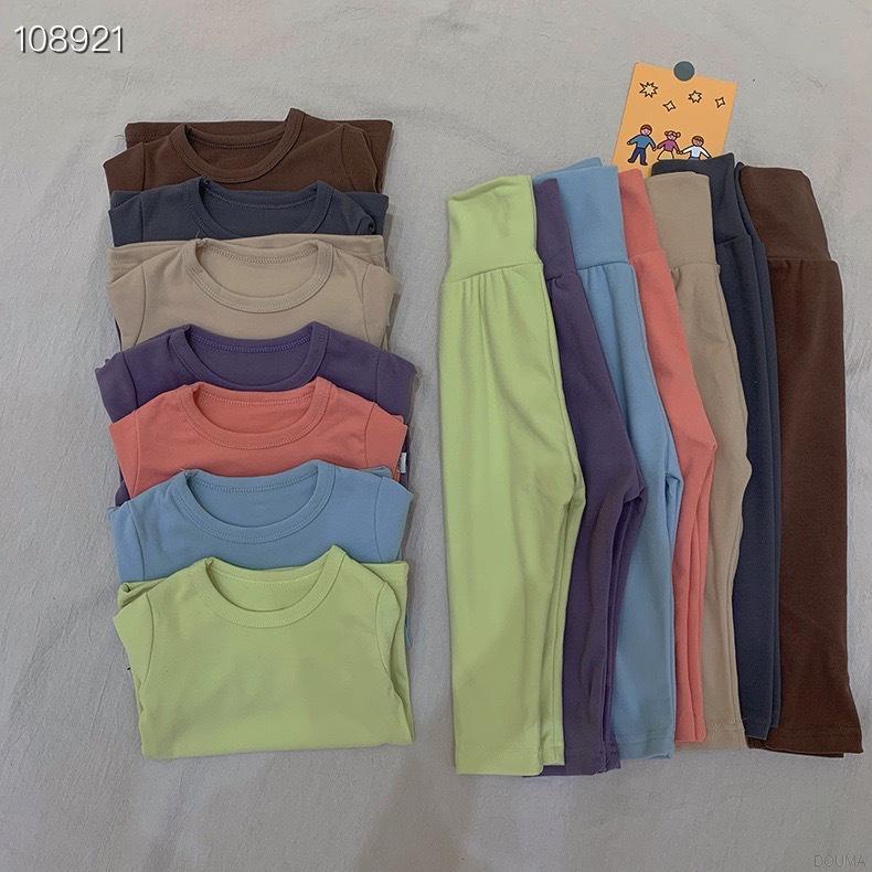 Bộ đồ ngủ tay dài lưng cao chất liệu mềm mại thoải mái cho bé