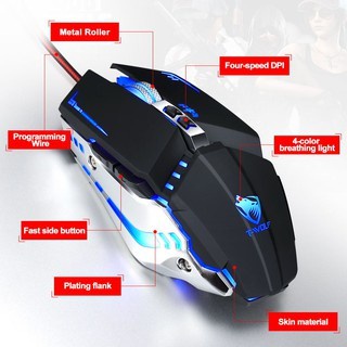 Chuột Gaming Game Thủ Có Dây T-Wolf  V7- Chuột Led Máy Tính Chơi Game Có Dây