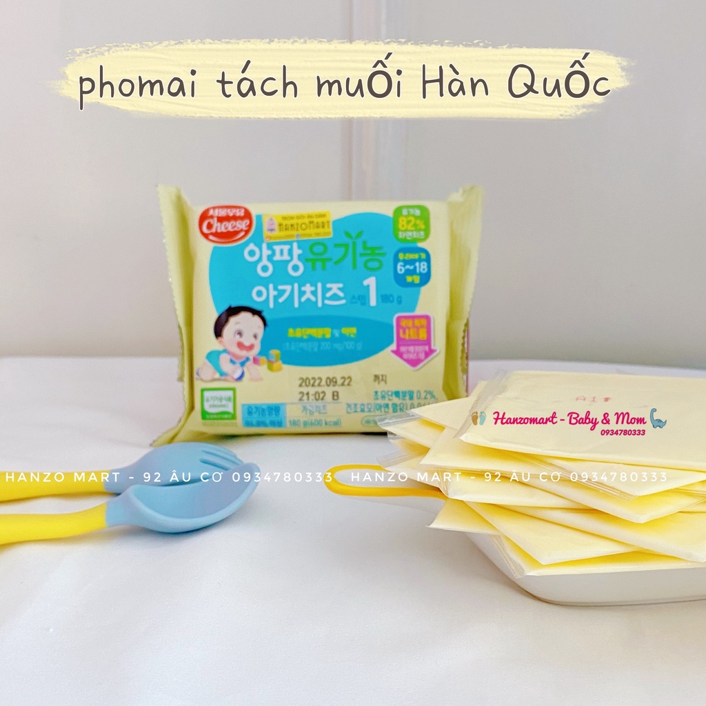 Phô mai tách muối hữu cơ Hàn Quốc cho bé ăn dặm ( hàng air kèm đá khô ) Seoul Milk Hàn Quốc 6m+