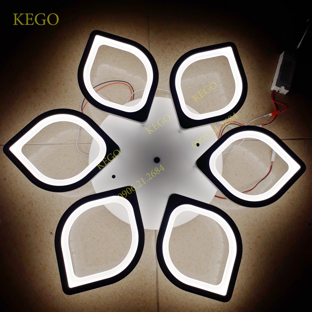 Đèn trần trang trí có điều khiển từ xa 3 chế độ màu LED V3- 6 cánh