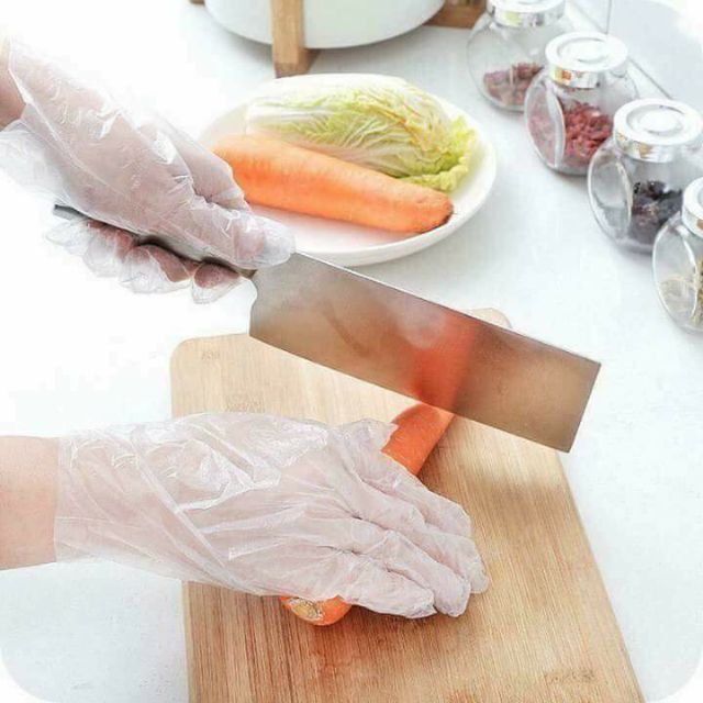 SÉT 100 CHIẾC GĂNG TAY NILONG THỰC PHẨM