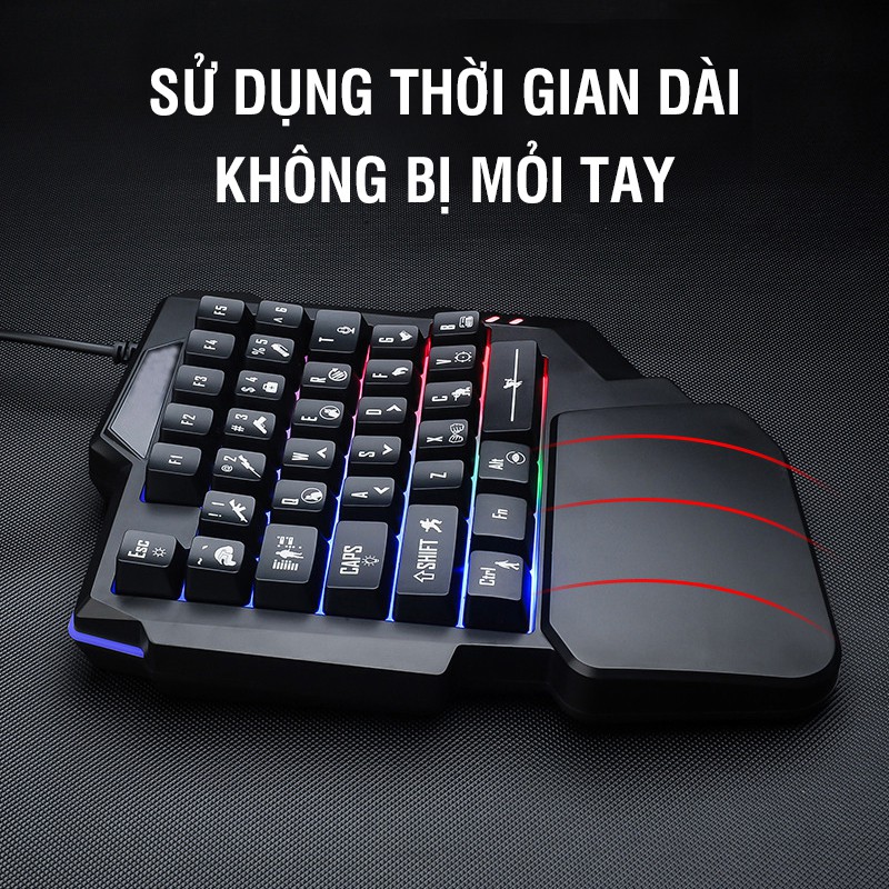 Combo bàn phím gaming RM01 chuột X3 gaming Led 7 màu