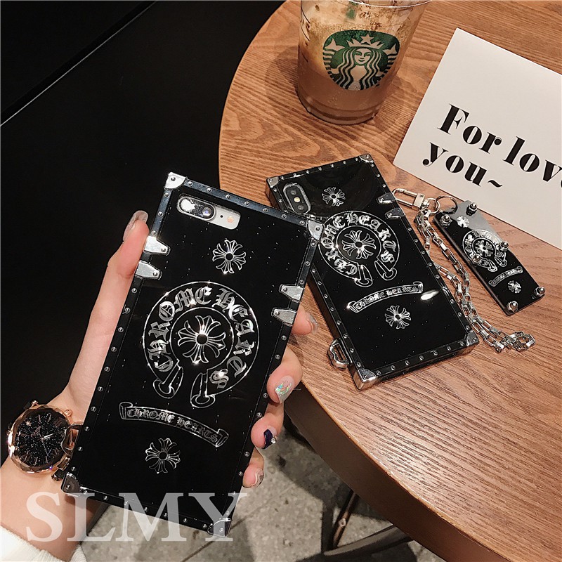 Ốp Điện Thoại Hình Vuông Màu Đen Sang Trọng Cho iphone 15 14 pro max 11 12 13 pro max 8 7 6s 6plus xr xs