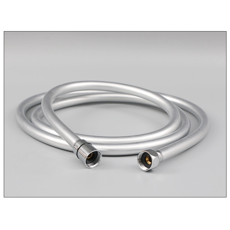 Dây cấp nước dùng cho vòi hoa sen, vòi xịt vệ sinh chất liệu PVC cao cấp màu xám trắng, chịu nhiệt tốt~ 150cm - QM.DS004