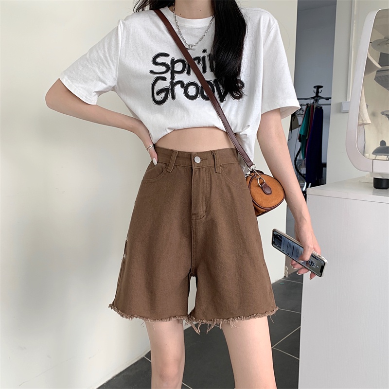 Quần Short Jean Lưng Cao Plus Size Cho Nữ