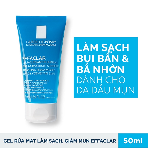 Gel rửa mặt tạo bọt làm sạch dành cho da dầu nhạy cảm La Roche-Posay Effaclar Foaming Gel 50ml - HTbeauty | BigBuy360 - bigbuy360.vn