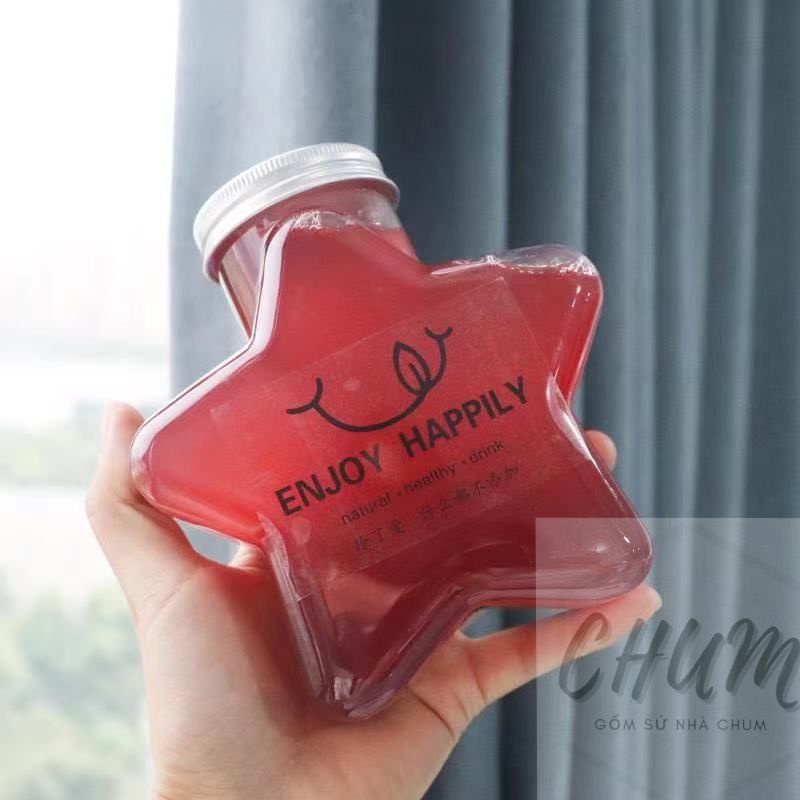 Chai đựng trà sữa , nước trái cây , đựng sao trang trí.. xinh xỉu hình ngôi sao C0