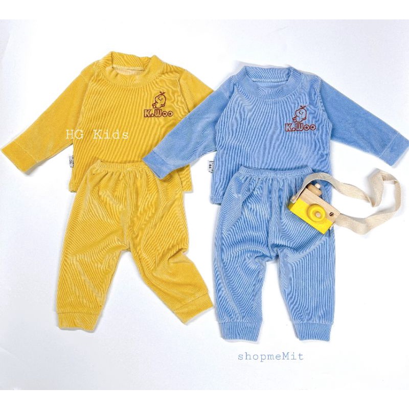 Bộ nhung dài tay⚡FREESHIP⚡siêu mềm mịn, co giãn 8 chiều cho bé từ 6-18kg