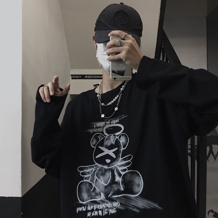 [Mã 11FASHIONSALE1 giảm 10K đơn 50K] 【Keroro】ÁO phông dài tay nam nữ form rộng hoạt tiết gấu đáng yêu mặc đôi siêu đẹp | BigBuy360 - bigbuy360.vn