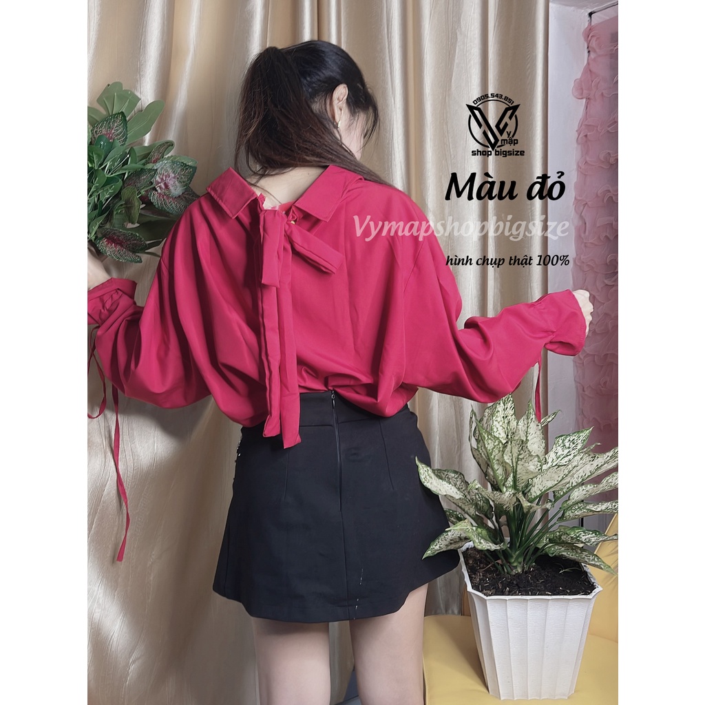Áo cột nơ sau BIGSIZE nhiều màu siêu hack dáng