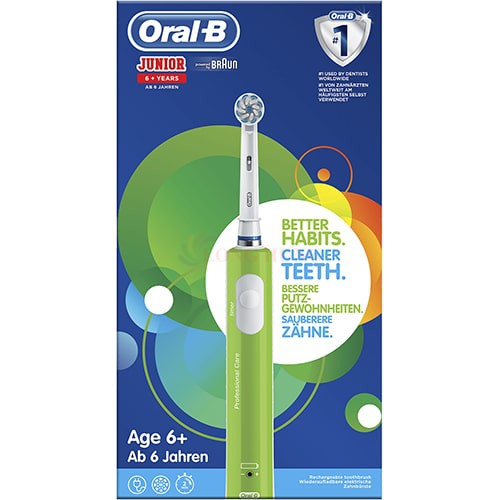 Bàn chải điện trẻ em Oral-B Junior Green 6+ - Hàng nhập khẩu