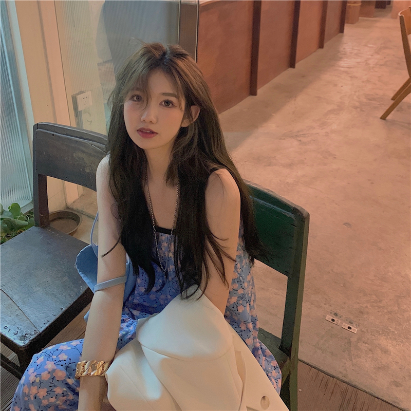 đầm ulzzang Hoa Hai Dây Phong Cách Retro Hàn Quốc Nữ Tính | BigBuy360 - bigbuy360.vn