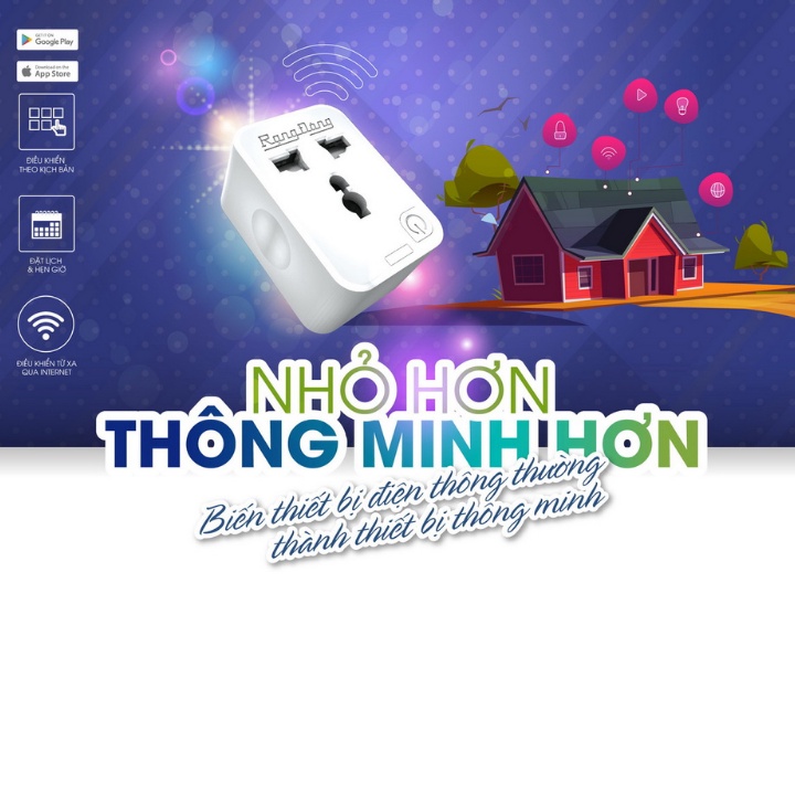 Ổ cắm thông minh wifi Rạng Đông 16A OC01WF điều khiển từ xa qua app , hẹn giờ thông minh Xiaomi Nam Định