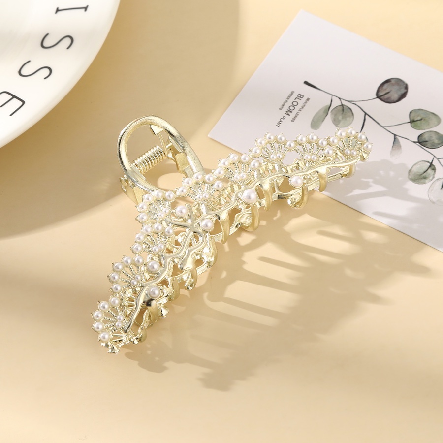 Kẹp Tóc Hợp Kim Hình Hoa Đính Ngọc Trai Nhân Tạo Thời Trang