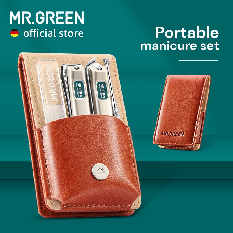 MR.GREEN Set dụng cụ làm móng và chăm sóc móng thép không gỉ nhỏ gọn tiện lợi