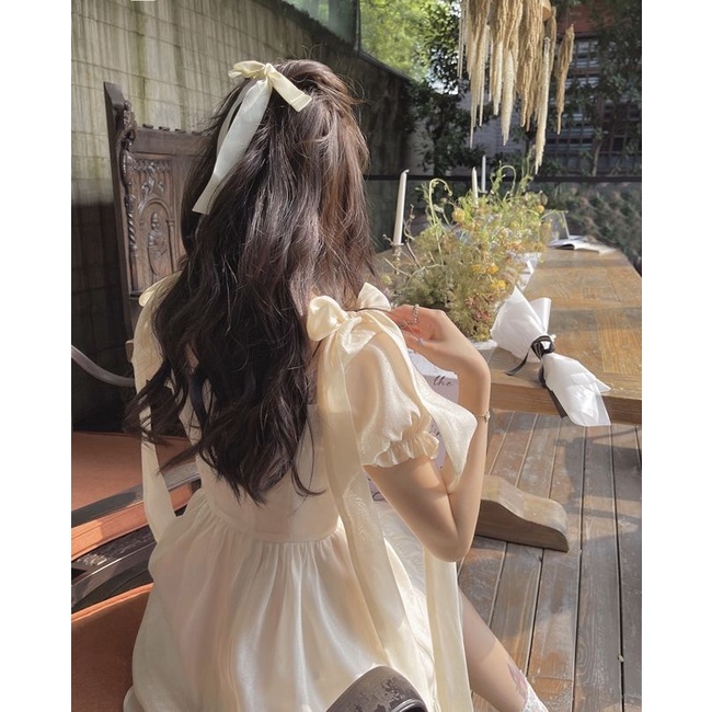 Summer Fashion Short Sleeve Princess Bow Dress For Women