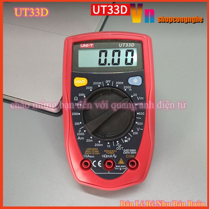 Đồng hồ UT33D vạn năng điện tử UNI-T UT33D đo điện áp DC và AC đo dòng điện Ac