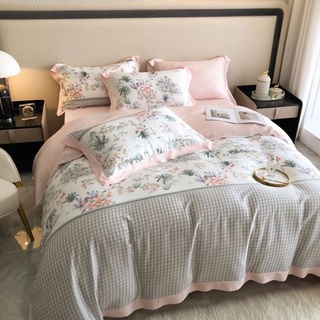 Bộ chăn ga tencel 80S in hoa cao cấp