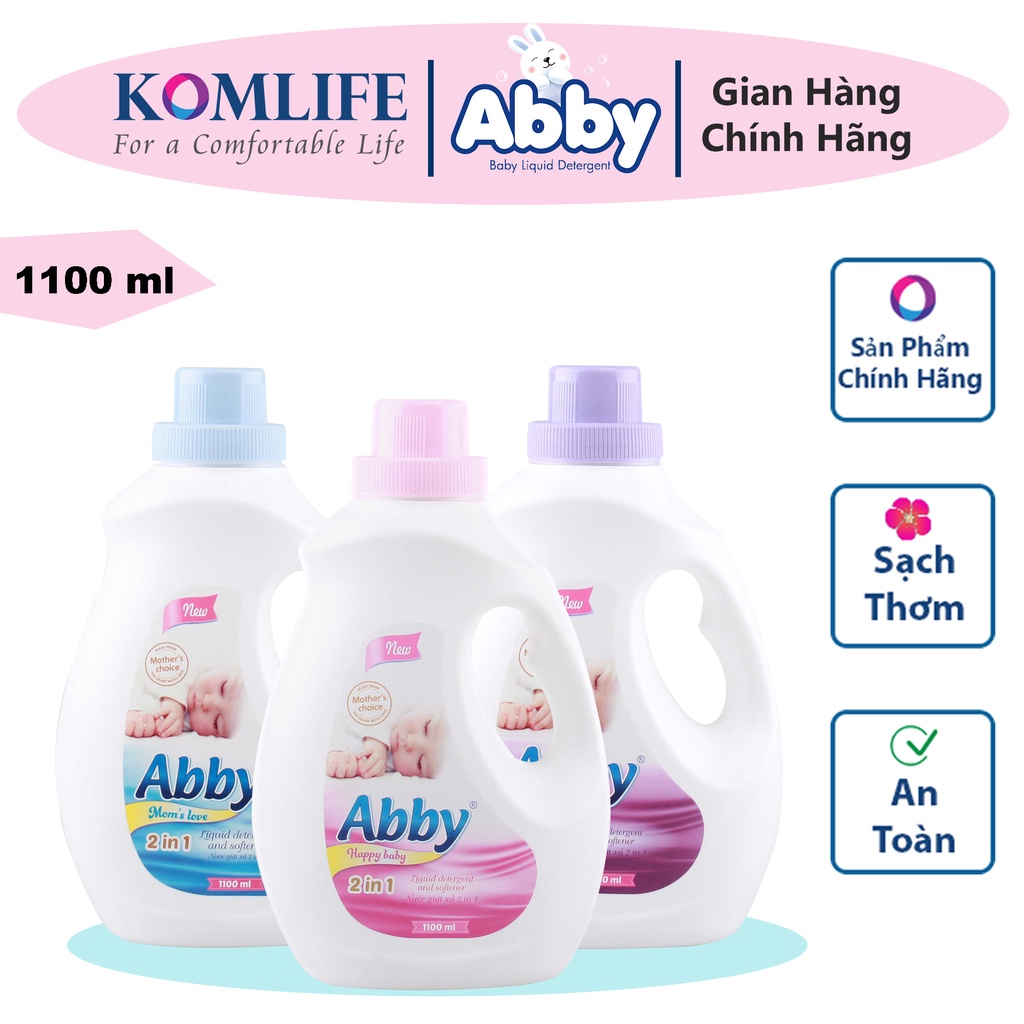 Nước giặt xả mẹ và bé ABBY 1100ml an toàn cho bé