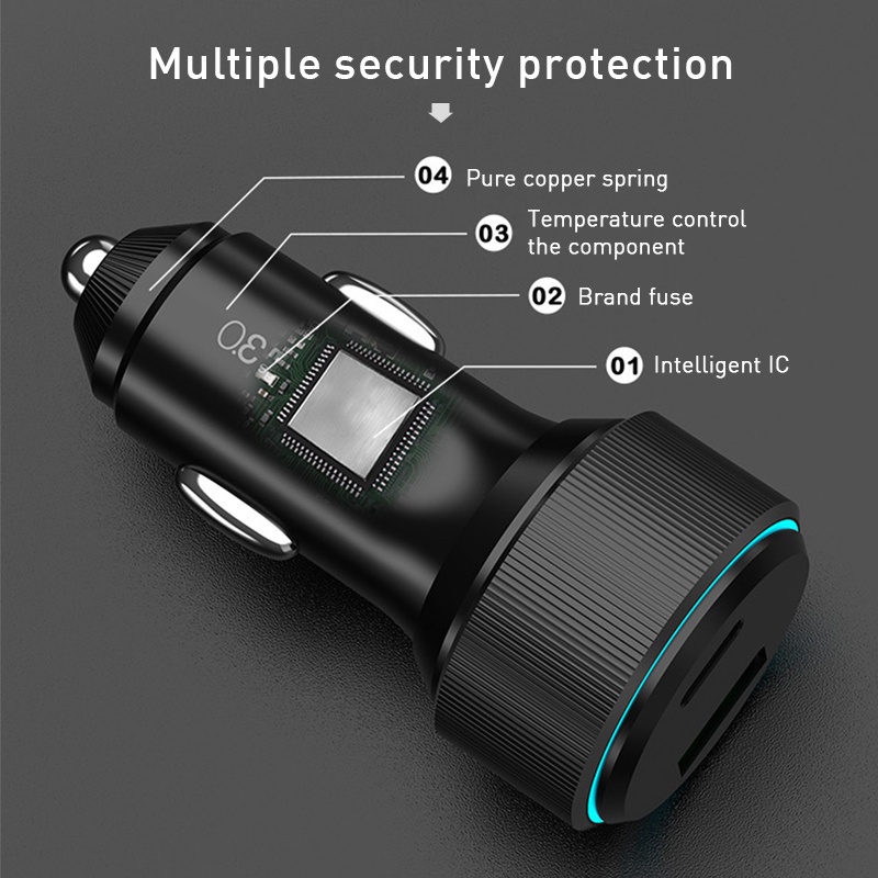 Tẩu sạc nhanh xe hơi SEAMETAL USB PD 12-24V 95W 6000mA dành cho điện thoại