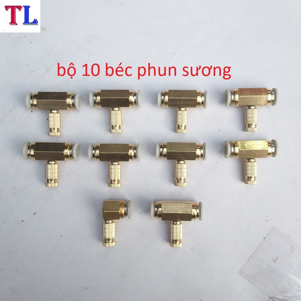 Bộ máy bơm phun sương12v-10 béc-có chiết áp điều chỉnh lượng nước (bộ không nguồn)