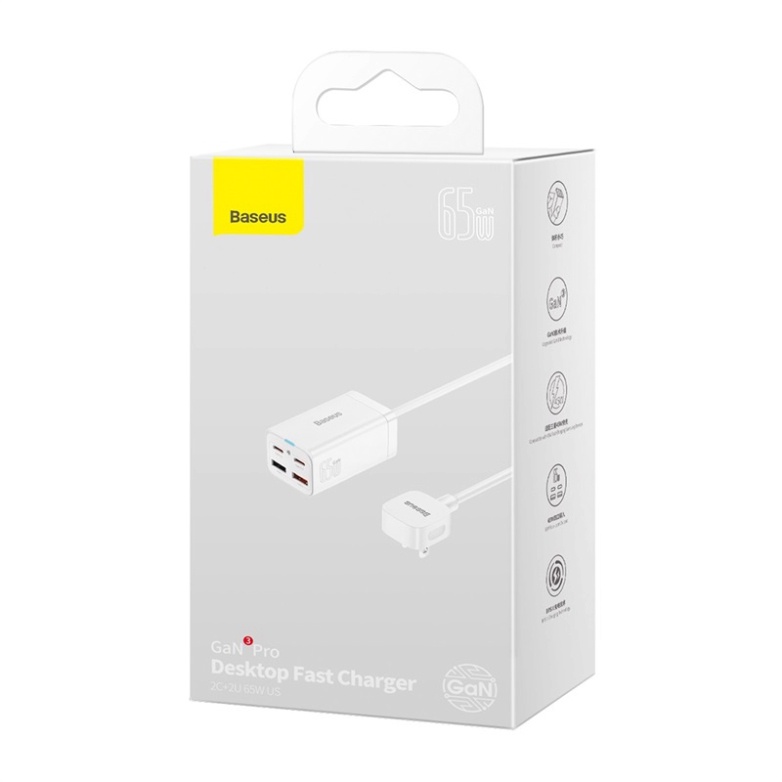Bộ sạc nhanh Baseus 65W GaN3 Pro Bộ sạc nhanh 4 trong 1 cho iPhone 13 Pro Samsung Power Station For Laptop