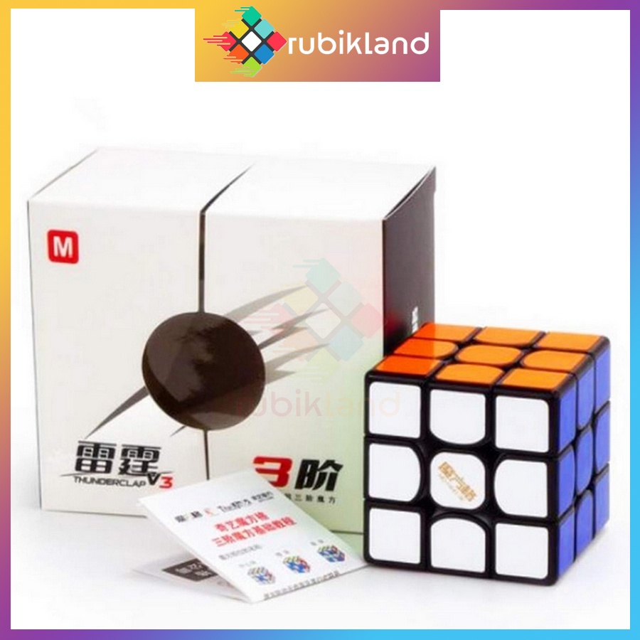 Rubik 3x3 Nam Châm QiYi Thunderclap V3 M Rubic 3 Tầng Đồ Chơi Trí Tuệ Trẻ Em