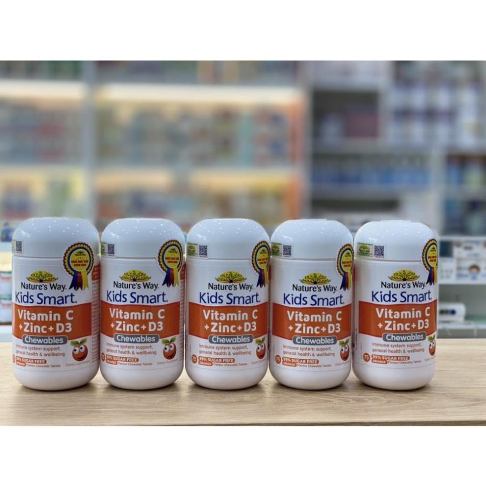 [GIÁ GỐC] Kids Smart Vitamin C + Zinc + D3 - Lọ 75 viên
