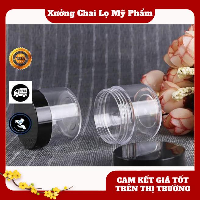 Hủ nhựa chiết mỹ phẩm 20g,30g,50g nắp đen , hủ đựng kem , phụ kiện du lịch