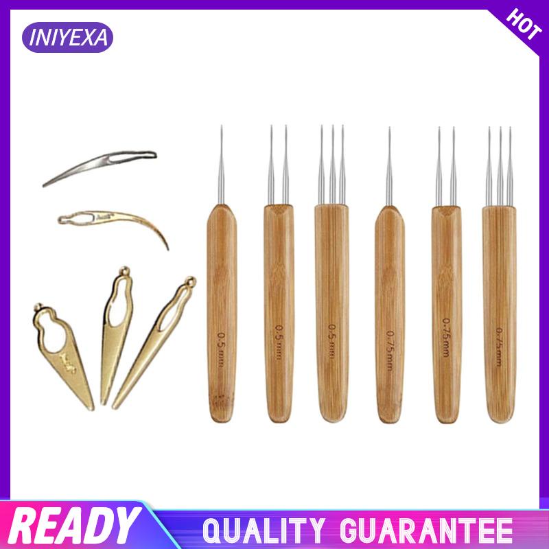 Set 11 dụng cụ làm tóc bền Dreadlock gồm 6 cây kim thêu móc tóc Dreadlock 1 2 3 móc và 5 dụng cụ khóa tóc DIY thủ công