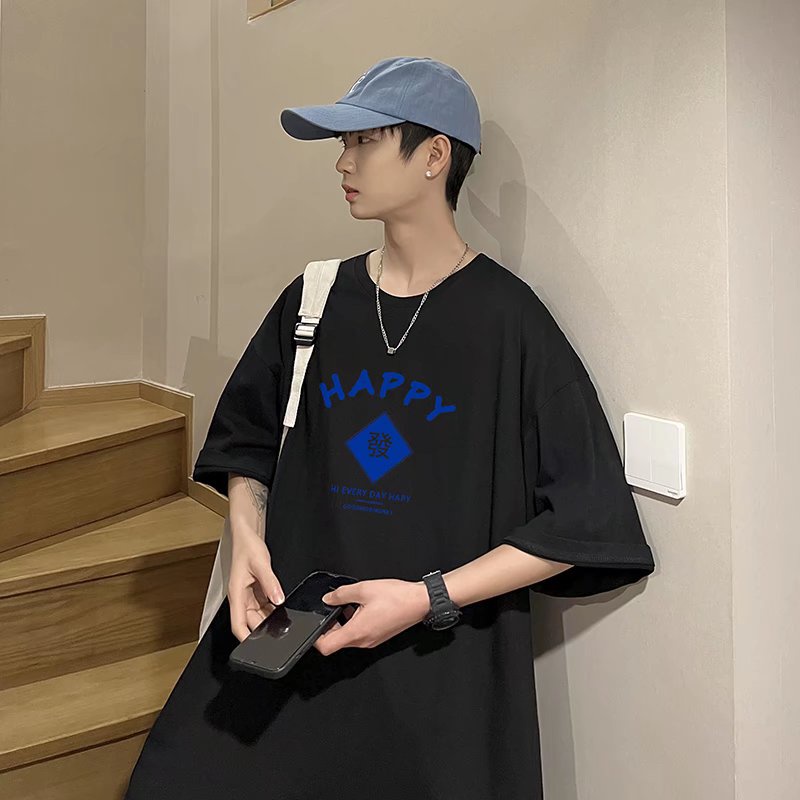 Áo Thun Tay Ngắn Dáng Rộng In Chữ Phong Cách Hip Hop Hàn Quốc Thời Trang Cho Nam Size M-8XL