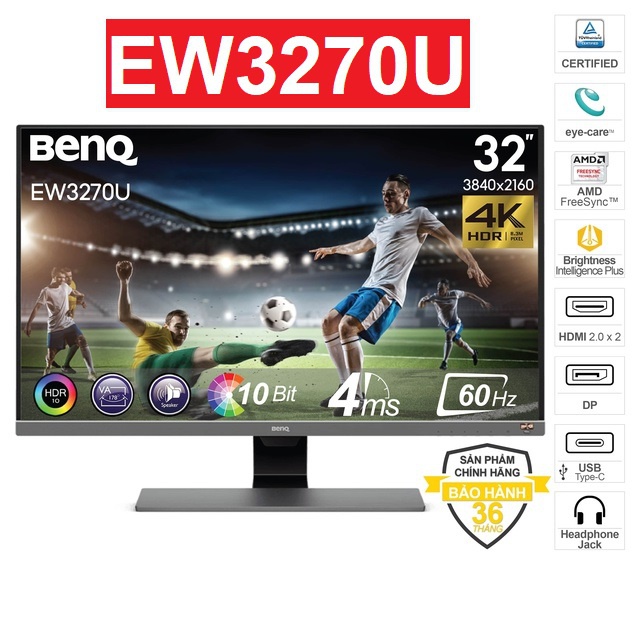 Màn hình BenQ EW3270U 32 inch 4K QHD 3840 x 2160 4ms 60Hz VA Freesync Speaker 2W x 2