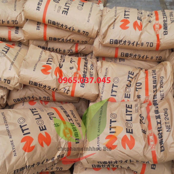 Xử lý nước Zeolite Nhật. Hấp thụ khí độc, giảm kim loại nặng, ổn định nước, hạn chế mầm bệnh. Bao 20kg.