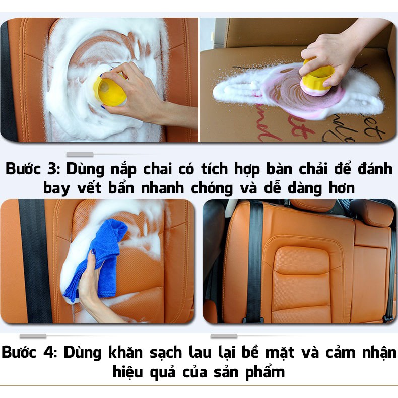 Chai xịt bọt vệ sinh nội thất ô tô Foam Cleaner Haoshun H-1008 dung tích 650ml