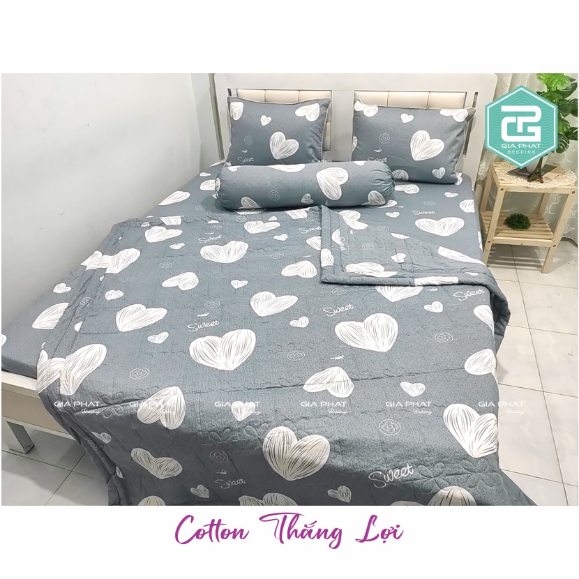 Bộ ga gối Thắng Lợi {4 món}100% Cotton chuẩn logo