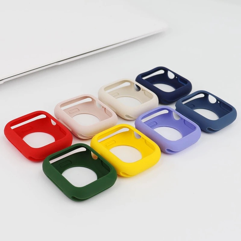 Ốp Silicone Mềm Bảo Vệ Đồng Hồ Apple Watch 7 6 SE 5 4 3 2 iWatch series 45MM 44MM 42MM 41MM 40MM 38MM
