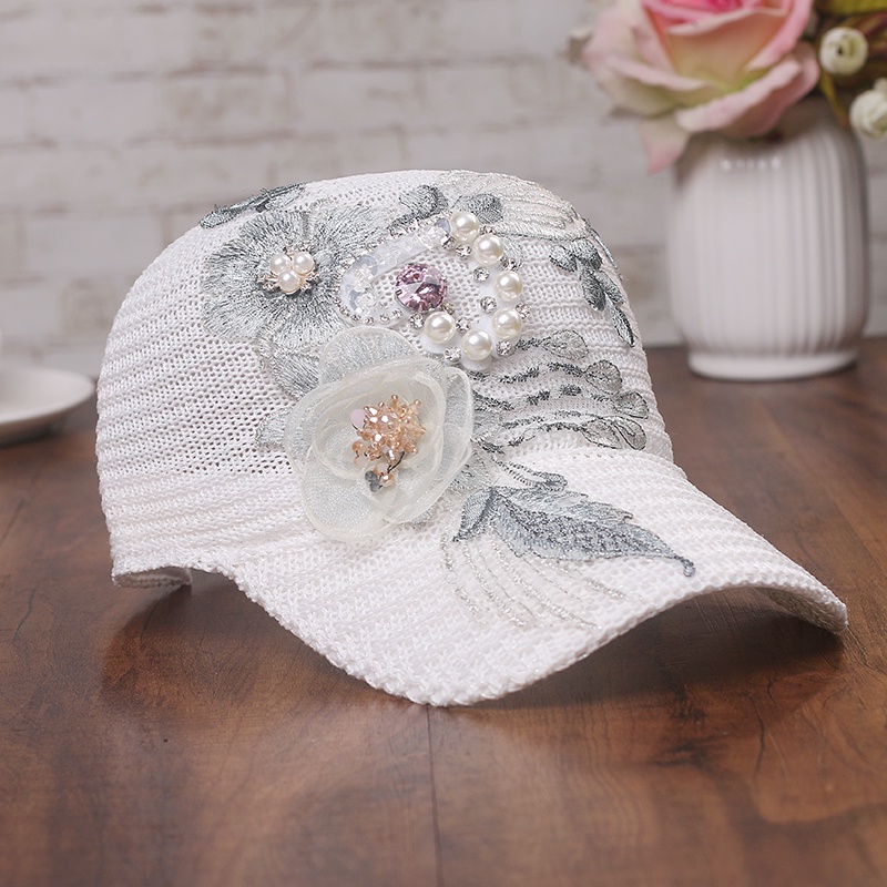 Mũ Lưỡi Trai Phối Ren Hoa Thoáng Khí Thời Trang Xuân Hè Phong Cách Hàn Quốc Mới